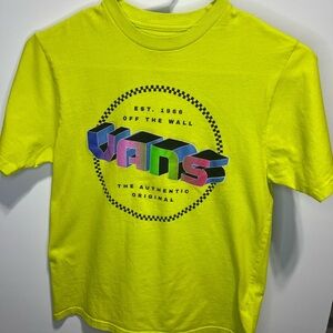 Vans Kids Bright Yellow Logo Tee Size Medium